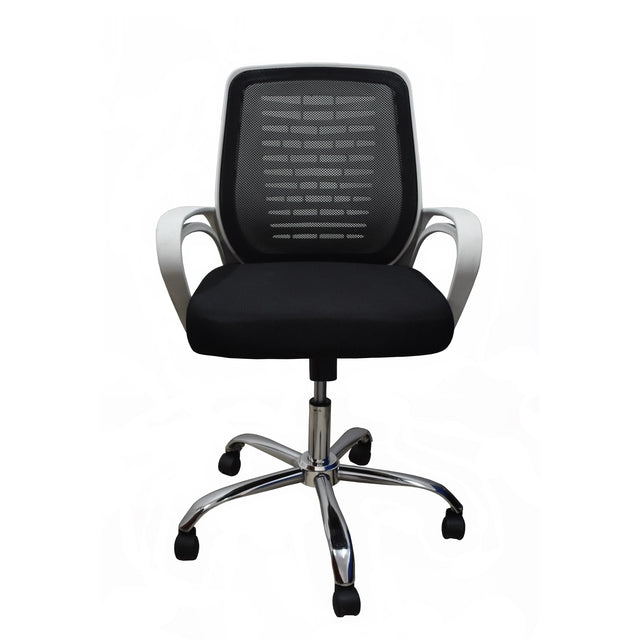 white frame sarcomisr swivel office chair - RAMA OFFICE FURNITURE