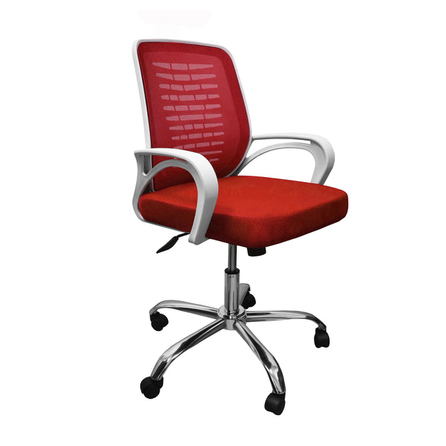 white frame sarcomisr swivel office chair - RAMA OFFICE FURNITURE