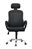 office chair with padded armrests and headrest