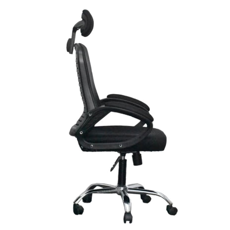 office chair with padded armrests and headrest