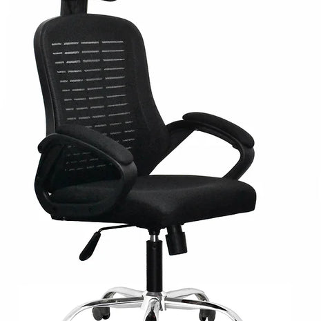 office chair with padded armrests and headrest