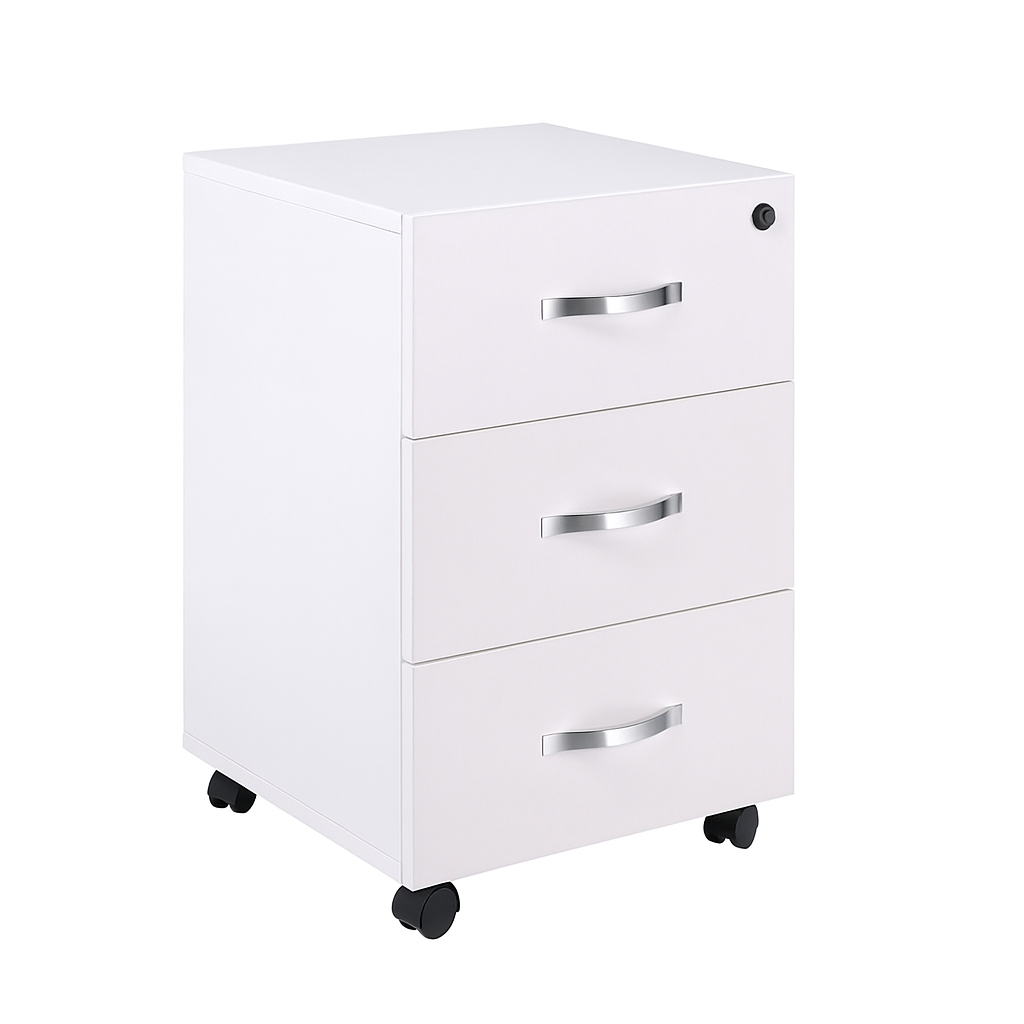 Movable 3 Drawers Unit White RAMA OFFICE FURNITURE Movable 3 Drawers Unit White RAMA OFFICE FURNITURE