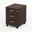 movable wooden 3 drawers unit – brown - RAMA OFFICE FURNITURE