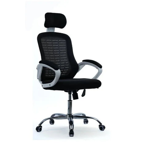 Executive chair white plastic breathable mesh office chair with padded armrests - RAMA OFFICE FURNITURE